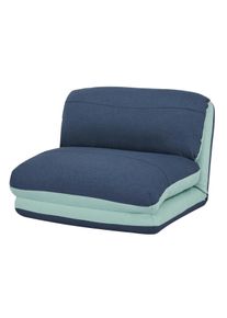 Schlafsessel HWC-E68, Schlafsofa Funktionssessel Klappsessel Relaxsessel, Stoff/Textil ~ hellblau/dunkelblau