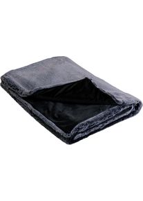 Tagesdecke KARE DESIGN "Wohndecke Mika, Kunstfelldecke, 150x200 cm", grau, B:150cm L:200cm, Polyester, Tagesdecken, Tagesdecke, flauschig und warm