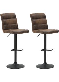 Barhocker ByLiving "PHIL", braun, B:42cm H:100cm, Hocker, Barhocker, Bis 110 kg, Drehbar, Gestell Teller, H&ouml;henverstellbar, 360 drehbar