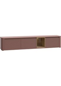 TV-Board FORTE, terracotta, mauvella eiche, B:215cm H:41,5cm T:41,3cm, Holzwerkstoff, Sideboards, TV-Board, B/H/T 215/41,5/41,3 cm, Stauraum, MDF Front