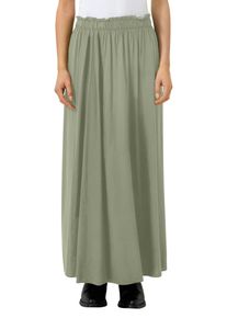 Maxirock QS, Damen, Gr. 38, olive, Web, Obermaterial: 100% Viskose, unifarben, regular fit lang, R&ouml;cke Maxirock, Sommerrock mit elastischem Bund und aus reiner Viskose
