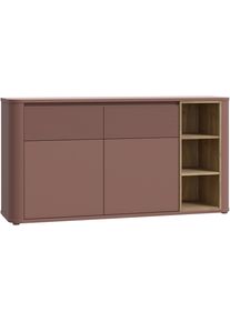 Sideboard FORTE, terracotta, mauvella eiche, B:160cm H:83,1cm T:41,3cm, Holzwerkstoff, Sideboards, Sideboard, B/H/T 160/83,1/41,3 cm, Stauraum, MDF Front