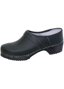 Clog SALIHA "Clogs (Ferse geschlossen)", Damen, Gr. 47, schwarz, Obermaterial: 50% Rindsleder Leather cow. 50% Lammleder LEL., Schuhe Clog