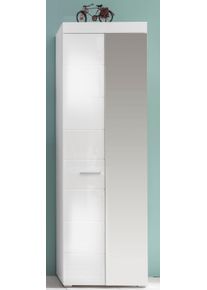 Garderobenschrank Home Affaire "Avena", wei&szlig; matt, wei&szlig; hochglanz, B:62cm H:195cm T:38cm, FSC-zertifizierter Holzwerkstoff, Schr&auml;nke, Garderobenschrank, Flurschrank mit Spiegelt&uuml;r - (B/T/H) 80/12/72 cm