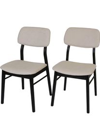 Esszimmerstuhl Jahnke "JOY SIT DUO", sanftes wei&szlig;, schwarz, schwarz, sanftes wei&szlig;, B:45cm H:85cm T:53cm, Massivholz, St&uuml;hle, Esszimmerstuhl, Esszimmerstuhl (2er Set), Massivholz, Boucle-Stoff,bis 110kg belastbar