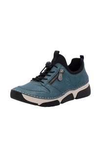 Slip-On Sneaker Rieker, Damen, Gr. 39, blau (royalblau, schwarz), Lederimitat, Textil, Schuhe Slip-On Sneaker, Schlupfschuh, Halbschuh, Freizeitsneaker, Gummizug, Schnellverschluss
