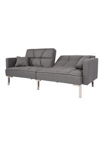 Schlafsofa HWC-K65, Schlafcouch Bettsofa G&auml;stebett, Schlaffunktion Liegefl&auml;che 170x104 cm ~ Stoff/Textil grau
