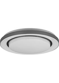 REALITY LEUCHTEN LED Deckenleuchte "Atria", schwarz (schwarz matt), 1, &Oslash; 38cm H: 7,5cm, 1 Stk., Leuchten, Starlight Effekt, Fernbedienung, Lichtfarbe einstellbar dimmbar Memory, LED Deckenleuchte