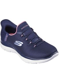 Wanderschuh Skechers "Slip-ins", Herren, Gr. 39,5, blau (marineblau), Obermaterial: 100% Textilmaterial TEXMAT., Schuhe Wanderschuh