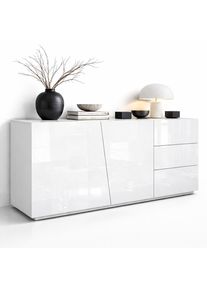 Kommode OTTO HOME "San Remo, Kombikommode, Sideboard, mit viel Stauraum, Hochglanz", wei&szlig; hg, B:180cm H:87cm T:43cm, Spanplatte, Sideboards, Kommode, Moderne Kommode, UV-lackiert, grifflos, push-to-open-Funktion, B=180cm