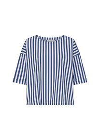 Blusentop RICHROYAL, Damen, Gr. 40, midnight blau, Web, Obermaterial: 100% Baumwolle, gestreift, regular fit taillenbedeckt, Rundhals, eingesetzt abgesteppte Kante, Blusen Blusentop, Regular fit mit Streifenmuster
