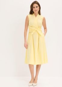 bonprix Kleid mit Bindedetail, gelb, Gr.52, stilvolles Kleid mit Bindedetails, 61% Baumwolle