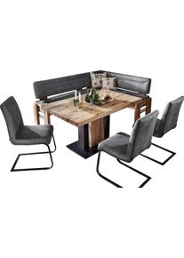 K+w Komfort & Wohnen Eckbankgruppe K+W KOMFORT & WOHNEN "Floyd", grau (anthrazit 81, balkeneiche 437), B:163cm H:90cm T:203cm, Sitzm&ouml;bel-Sets, Eckbankgruppe, Stauraum-Eckbank, wahlweise rechts oder links langer Schenkel 203cm