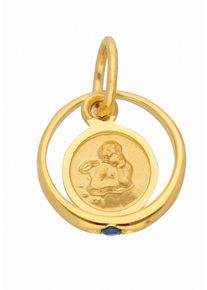 Adelia&acute;s Kettenanh&auml;nger ADELIA&acute;S "333 Gold Anh&auml;nger Taufring mit Safir &Oslash; 10,1 mm", blau, Schmuckanh&auml;nger, Damen, mit Stein, Gelbgold 333, Kettenanh&auml;nger