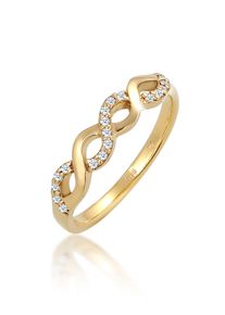 Verlobungsring Elli DIAMONDS "Ring Infinity Diamant Wei&szlig; Brillantschliff (0.09ct) 585 Gelbgold" Gr. 54, wei&szlig;, Fingerringe, Damen, 54, Gelbgold 585, Verlobungsring