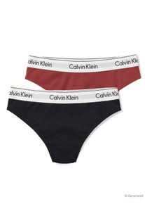 Tanga "THONG 2PK", Damen, Gr. S (36), schwarz, chili oil, Jersey, Obermaterial: 53% Baumwolle, 35% Modal, 12% Elasthan, Calvin Klein Underwear, unifarben, k&ouml;rpernah, Unterhosen Tanga, K&ouml;rpernahe Passform mit elastischem Bund
