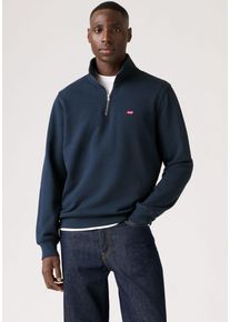 Levi's Sweatshirt LEVI'S "ORIGINAL HM 1/4 ZIP", Herren, Gr. S, navy blazer, Sweatware, Obermaterial: 100% Baumwolle, bestickt, unifarben, regular fit h&uuml;ftlang, Rundhals, Flachstrickb&uuml;ndchen, Sweatshirts Sweatshirt, mit Troyer-Kragen und Logo-Stickerei