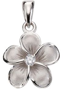 Kettenanh&auml;nger Firetti "Schmuck Geschenk Silber 925 Halsschmuck Anh&auml;nger Blume", silber (silberfarben, wei&szlig;), Schmuckanh&auml;nger, Damen, Silber 925 (Sterlingsilber), 1,85 g, Kettenanh&auml;nger, mit Zirkonia (synth.)