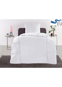 Steppbett + Kopfkissen OTTO HOME "Microlux, Bettdecke 135x200 cm, 155x220 cm", wei&szlig;, B/L: 135cm x 200cm Anzahl Teile 1, B/L: 80cm x 80cm Anzahl Teile 1, Bezug: Polyester F&uuml;llung: Polyester, 4-Jahreszeiten, Bezug: 100% Polyester, Bettwaren-Sets, Steppbett + Kopfkissen, Set mit Kissen 40x80 cm, 80x80 cm, Sommer, Herbst, Winter in 4 Farben