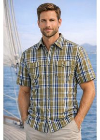 MAN'S WORLD Karohemd MAN'S WORLD, Herren, Gr. XXXL (47/48), N-Gr, gr&uuml;n kariert, Web, Obermaterial: 100% Baumwolle, kariert, bequem normal, Hemden Karohemd, Kurzarm, f&uuml;r Casualmode, Basic, Fr&uuml;hling und Sommer, aus Baumwolle, Topseller
