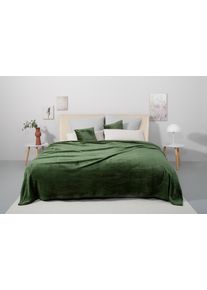 Tagesdecke OTTO HOME "Desner3", gr&uuml;n (dunkelgr&uuml;n), B:250cm L:280cm, Polyester, Tagesdecken, Tagesdecke, mit Cashmere-Touch, viele Farben erh&auml;ltlich, Decke ab 140x210 cm