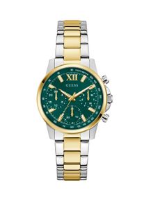 Multifunktionsuhr Guess "BAILEY", gold (silbergoldfarben), Armbanduhren, Damen, Multifunktionsuhr, Quarzuhr, Armbanduhr, Damenuhr, Edelstahlarmband, Datum