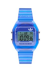 Digitaluhr adidas originals "DIGITAL TWO CRYSTAL", blau (transparent), Armbanduhren, Damen, Digitaluhr, Quarzuhr, Armbanduhr, Herrenuhr, Damenuhr, Resinarmband