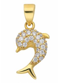 Adelia&acute;s Kettenanh&auml;nger ADELIA&acute;S "333 Gold Anh&auml;nger Delphin mit Zirkonia", gold, Schmuckanh&auml;nger, Damen, mit Zirkonia, Gelbgold 333, Kettenanh&auml;nger