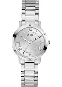 Quarzuhr Guess "DAWN", silber (silberfarben), Armbanduhren, Damen, Quarzuhr, Armbanduhr, Damenuhr