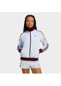 Trainingsjacke adidas originals "CLASSIC TT", Damen, Gr. M, crystal sky, maroon, Obermaterial: 52% Baumwolle, 48% Polyester, Jacken Trainingsjacke, Regul&auml;re Passform