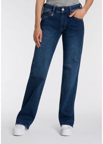 Straight-Jeans Herrlicher "Prime New Denim Cashmere Touch", Damen, Gr. 29, L&auml;nge 32, true, Denim/Jeans, Obermaterial: 94% Baumwolle, 5% Elastomultiester, 1% Elasthan, straight fit normal, Jeans Straight-Jeans, mit hoher Leibh&ouml;he