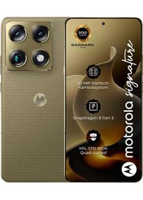 Motorola Smartphone "Signature", Energieeffizienz: A, pantone martini olive, 512 GB, Mobiltelefone, Super-HD+-Display, Corning Gorilla Glass Victus2, 90W-TurboPower, Smartphone
