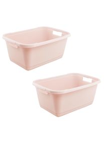 W&auml;schewanne keeeper "aenna, 2er Set, 65 x 44 x 28 cm, 52 l", nordic pink, B:44cm H:28cm T:65cm, Kunststoff, W&auml;schesammler, W&auml;schewanne, praktische Griffe, platzsparend ineinander nestbar