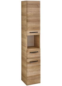 Hochschrank SAPHIR "Quickset 318, mit 2 T&uuml;ren, 1 Auszug, 1 Fach, 30cm breit", braun (riviera eiche quer nachbildung), B:30cm H:168cm T:33cm, Holzwerkstoff, Schr&auml;nke, Hochschrank