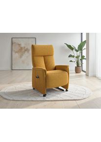 Sit & More TV-Sessel SIT & MORE "Cremona Comfort Plus", mustard, B:87cm H:114cm T:89cm, 100% Polyester, Sessel, TV-Sessel, bis 200 Kg belastbar, mit Herz-Waage Funktion