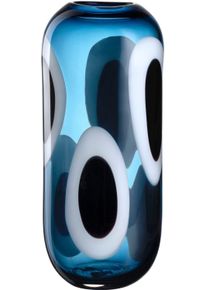 Dekovase Leonardo "Vase OCCHI BLU", blau, B:16cm H:36cm T:11,5cm, Glas, Vasen, Dekovase