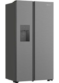Bauknecht Side-by-Side "SBS IW E90 Pearl", Energieeffizienz: E, silber (pearl), B:91cm H:179cm T:70,5cm, K&uuml;hlschr&auml;nke, Wasser- & Eisw&uuml;rfelspender &ndash; jederzeit Wasser, Eis & Crushed Eis, Side-by-Side