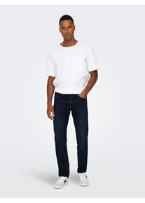 Only & Sons Regular-fit-Jeans ONLY & SONS "ONSWEFT REG. BLUE BLK 2652 MAT DNM NOOS", Herren, Gr. 33, L&auml;nge 34, blau schwarz denim, Denim/Jeans, Obermaterial: 99% Baumwolle, 1% Elasthan, clean, regular fit lang, Jeans Regular-fit-Jeans, Baumwollmischung, regular fit