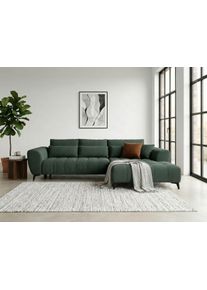 Ecksofa WERK2 "Garay, XXL-Liegefl&auml;che: elektrisch ausziehbar auf ca. 228&times;126 cm", gr&uuml;n, B:287cm H:64cm T:220cm, 100% Polyester, Sofas, Ecksofa, Luxus in &Uuml;bergr&ouml;&szlig;e: XXL-Liegefl&auml;che, Komfort-Ottomane & stilvolle F&uuml;&szlig;e
