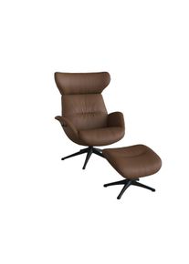 Relaxsessel FLEXLUX "Fernsehsessel More, ergonomisch, drehbar, robuster Fu&szlig;, Scandi", braun (modern cognac braun), B:90cm H:107cm T:89cm, 100% Echtleder, Sessel, Relaxsessel, R&uuml;cken- & Kopfteilverstellung, hervorragender Komfort, pflegeleicht