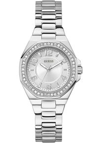 Quarzuhr Guess "CONTESSA", silber (silberfarben), Armbanduhren, Damen, Quarzuhr, Armbanduhr, Damenuhr, Edelstahlarmband