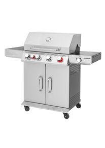 Gasgrill Hanseatic "Memphis, 3 x Hauptbrenner, Infrarot-Heck-, Turbo- und Seitenbrenner", silber (schwarz, silber), B:133cm H:113,6cm T:61cm, Grills, Gasgrill, inkl. 3 Jahre Herstellergarantie