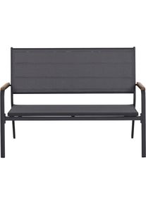 Gartenbank siena GARDEN "Tesoro", schwarz, B:138cm H:97cm T:67cm, Aluminium, FSC-zertifiziertes Holz, Sitzb&auml;nke, Gartenbank, Alu, Textil, Teakholz, matt-anthrazit