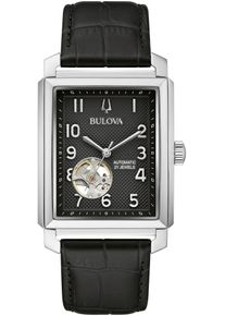 Automatikuhr Bulova "Sutton", schwarz, Armbanduhren, Damen, Automatikuhr, Armbanduhr, Herrenuhr, Damenuhr, Lederarmband