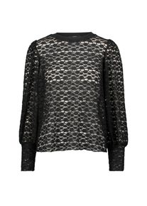 Spitzenbluse Zero "Spitzenbluse mit Rundhalsausschnitt", Damen, Gr. 40, schwarz (schwarz beauty), Obermaterial: 55% Polyamid PA. 35% Baumwolle CO. 10% Elasthan EL., Blusen Spitzenbluse