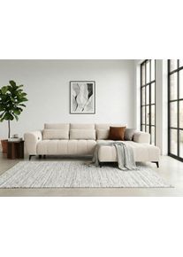 Ecksofa WERK2 "Garay, XXL-Liegefl&auml;che: elektrisch ausziehbar auf ca. 228&times;126 cm", beige, B:287cm H:64cm T:220cm, 100% Polyester, Sofas, Ecksofa, Luxus in &Uuml;bergr&ouml;&szlig;e: XXL-Liegefl&auml;che, Komfort-Ottomane & stilvolle F&uuml;&szlig;e