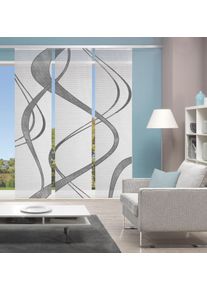 Schiebegardine Vision S "TIBANO LINKS" Gr. 1, grau, B:60cm H:260cm, Polyester, Gardinen, Schiebegardine, HxB: 260x60, BAMBUS OPTIK