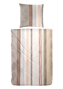 Bettw&auml;sche Primera "Feinbiber-Bettw&auml;sche Leo Stripe", braun, B/L: 135cm x 200cm, 1 Stk., 1 Stk., Feinbiber, B/L: 80cm x 80cm, 2 Stk., Feinbiber, Obermaterial: 100% Baumwolle, Bettw&auml;sche, Bettw&auml;sche, mit Leo-Struktur