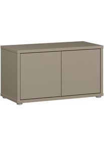 Schuhbank FORTE "Alice Springs, Grifflos, 8 Paar Schuhe, Polsterauflage optional", taupe, taupe, B:74,5cm H:41,5cm T:34,9cm, Holzwerkstoff, Sitzb&auml;nke, Schuhbank, B/H/T 74,5/41,5/34,9 cm, Push to open