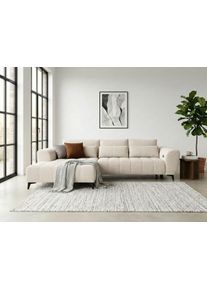 Ecksofa WERK2 "Garay, XXL-Liegefl&auml;che: elektrisch ausziehbar auf ca. 228&times;126 cm", beige, B:287cm H:64cm T:220cm, 100% Polyester, Sofas, Ecksofa, Luxus in &Uuml;bergr&ouml;&szlig;e: XXL-Liegefl&auml;che, Komfort-Ottomane & stilvolle F&uuml;&szlig;e